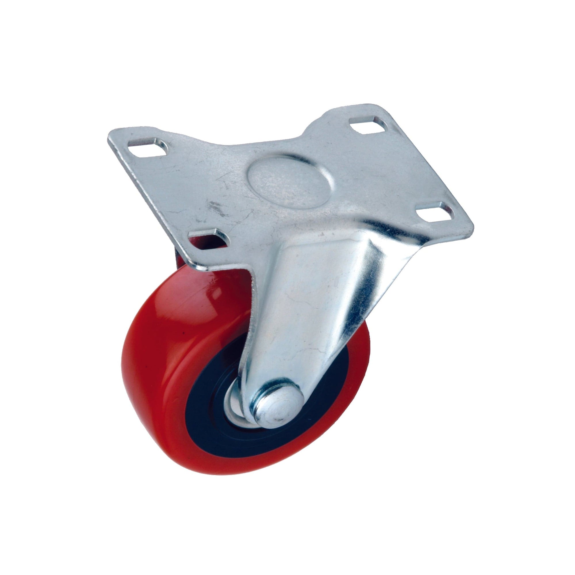 4" HD Caster - Non-Locking - Non-Swiveling - 4 Hole Mounting Plate alt 0