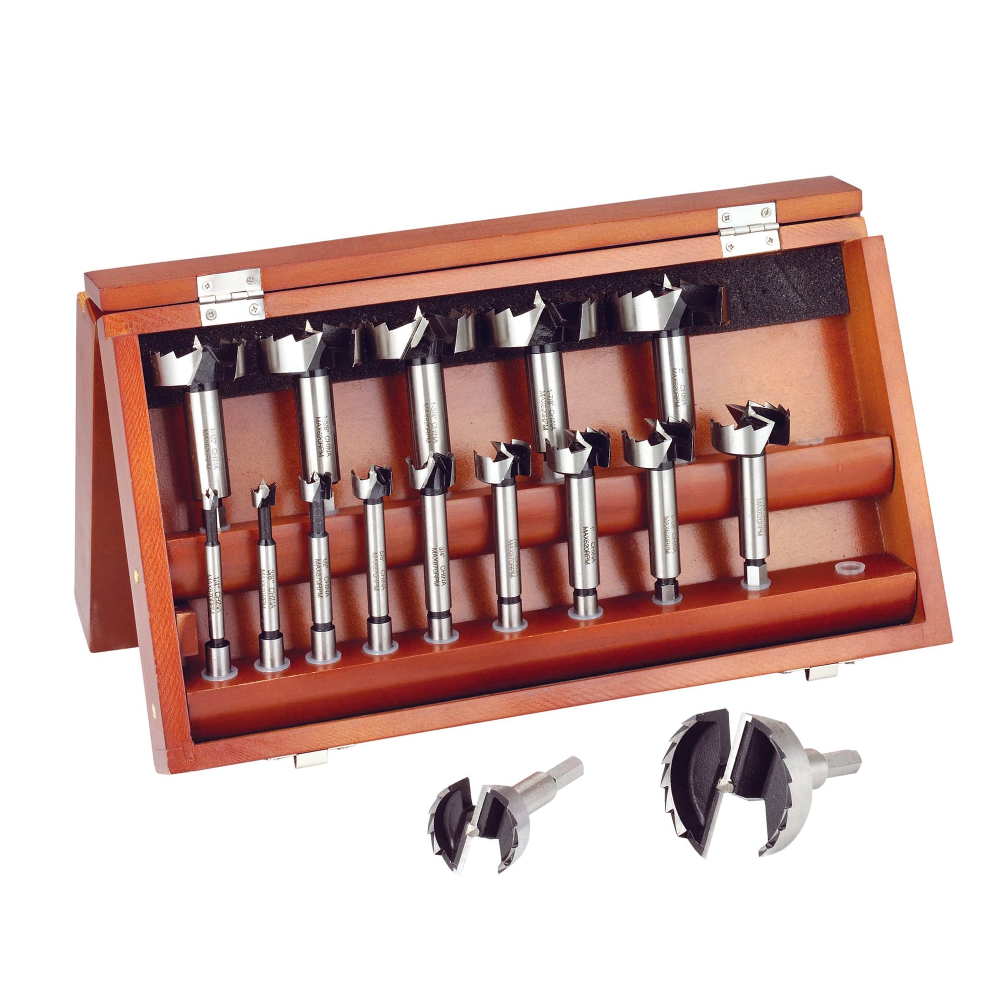 Forstner Bit Set - High-Carbon Steel - Imperial - 16 Piece alt 0