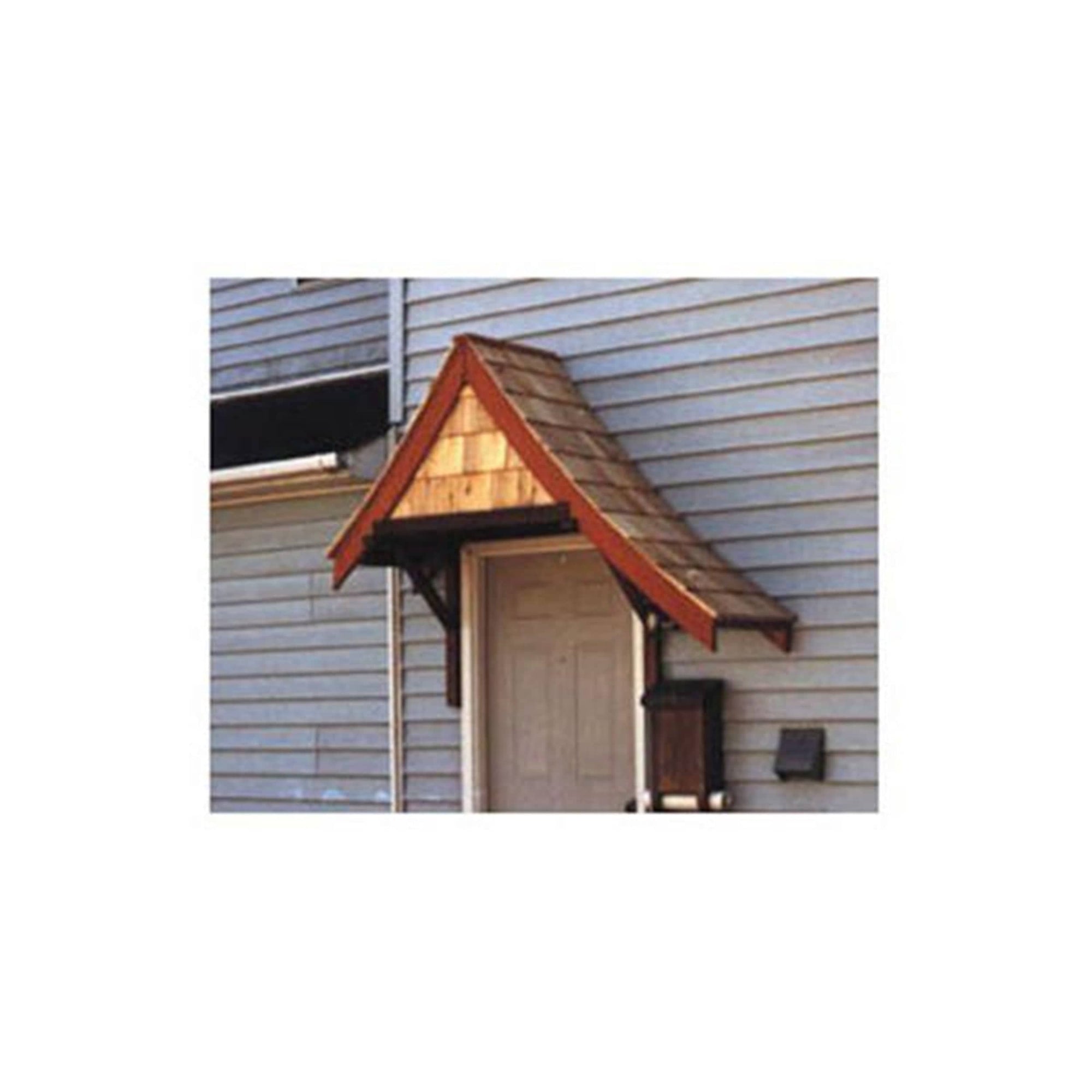 Woodworking Project Paper Plan to Build Doorway Shelter, Sloped Top alt 0