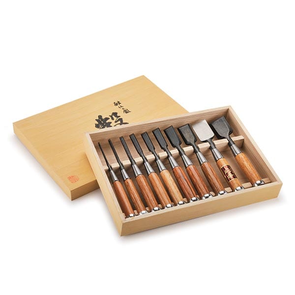 Okyo Japanese Chisel Set with Storage Box - 10 Piece alt 0