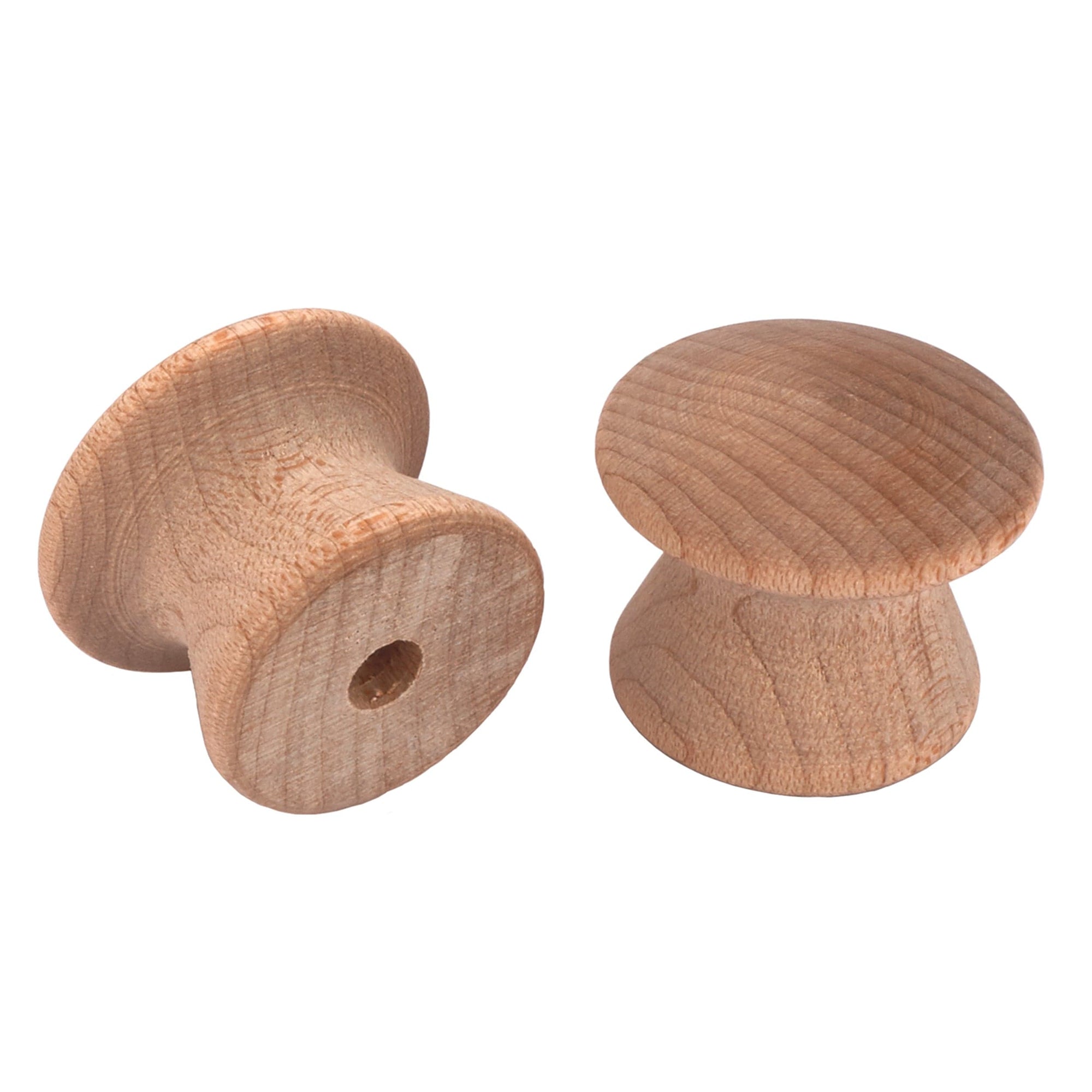 Mushroom Knob w/Screws - Birch - 1" Diameter - 13/16" Tall - 2 Piece alt 0