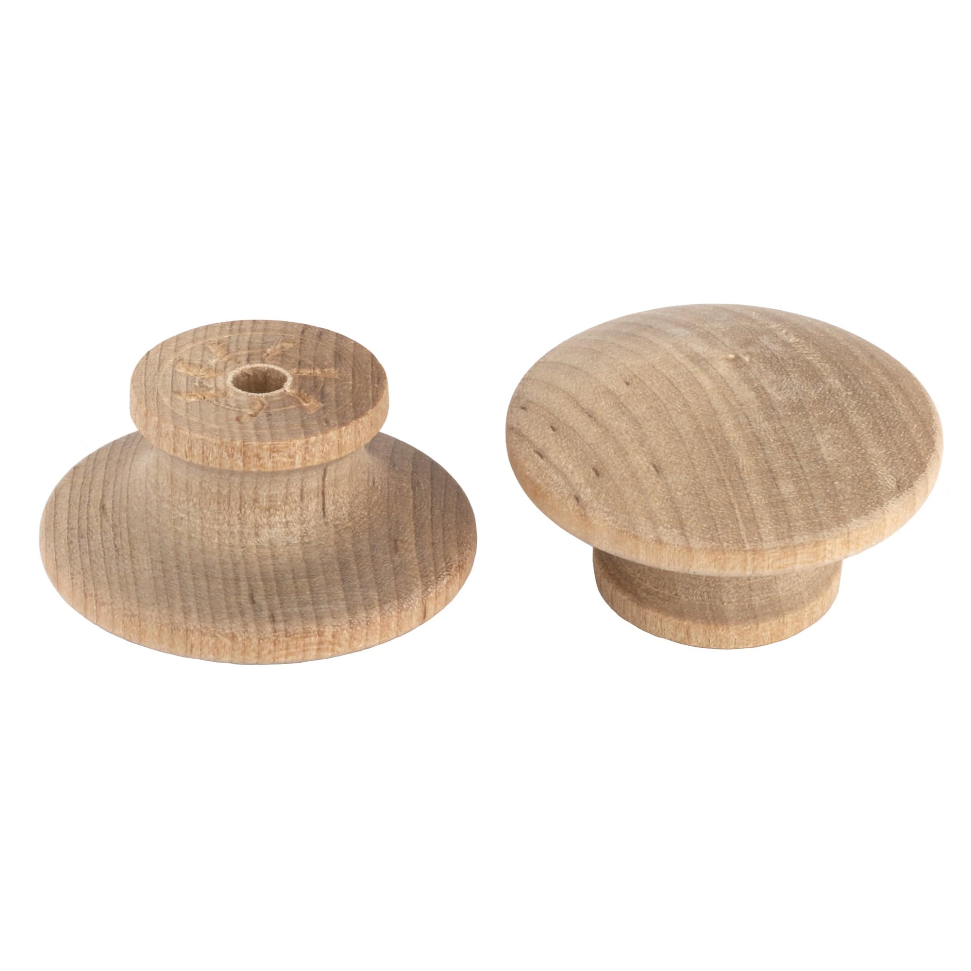 Mushroom Knob w/Screws - Birch - 1-1/2" Diameter - 15/16" Tall - 2 Piece alt 5