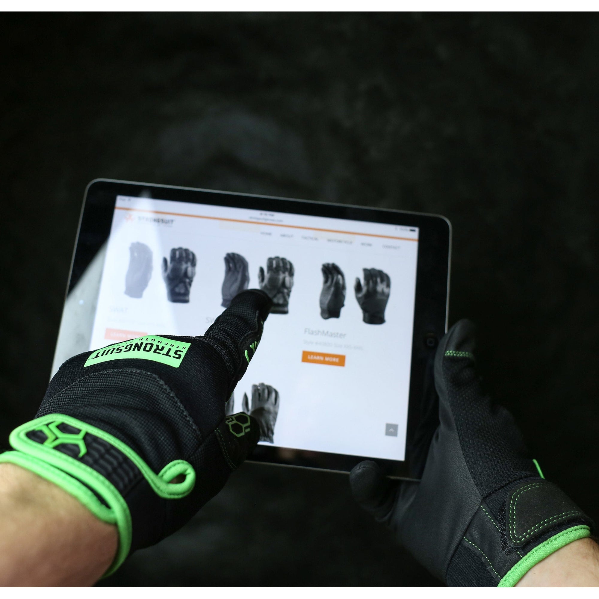 Grasper Gloves, Black/Green, XL alt 0