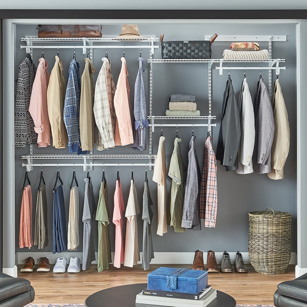 ShelfTrack Adjustable 4-Shelf Closet Organizer 5' - 8' W, White