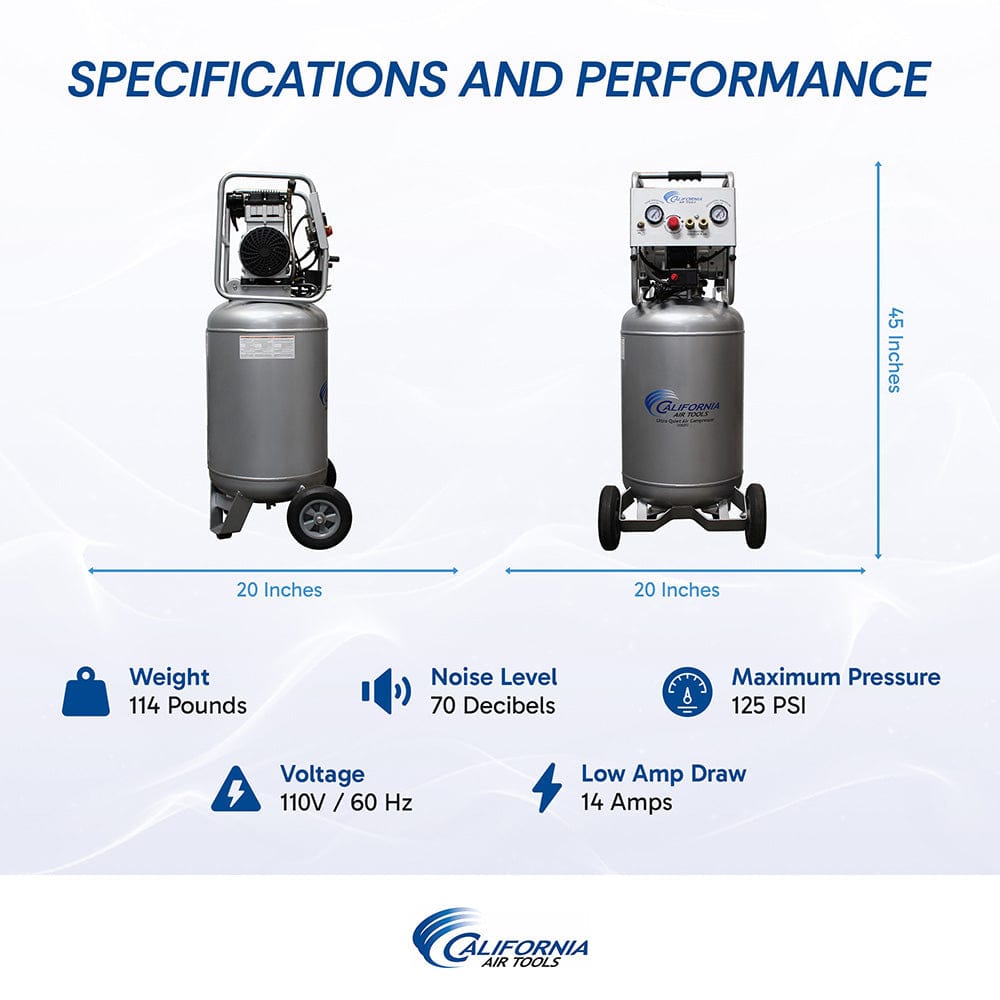 2HP 20 Gallon Oil-Free Steel Tank Air Compressor