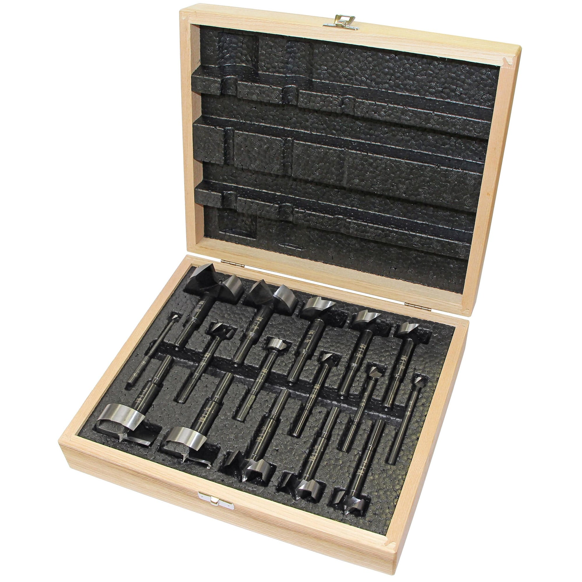 Black Shark Forstner Bit Set In Wooden Box - Imperial - 16 Piece alt 0