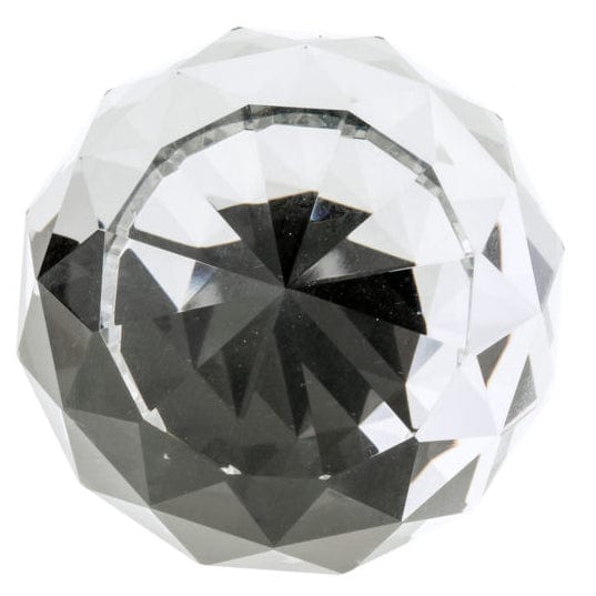 Contemporary Knob, 2" D, Crystal, Clear, Chrome alt 0