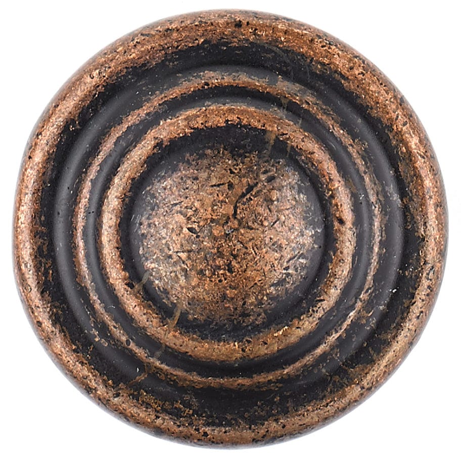 Traditional Knob, 1-5/16" D, Antique Copper alt 0