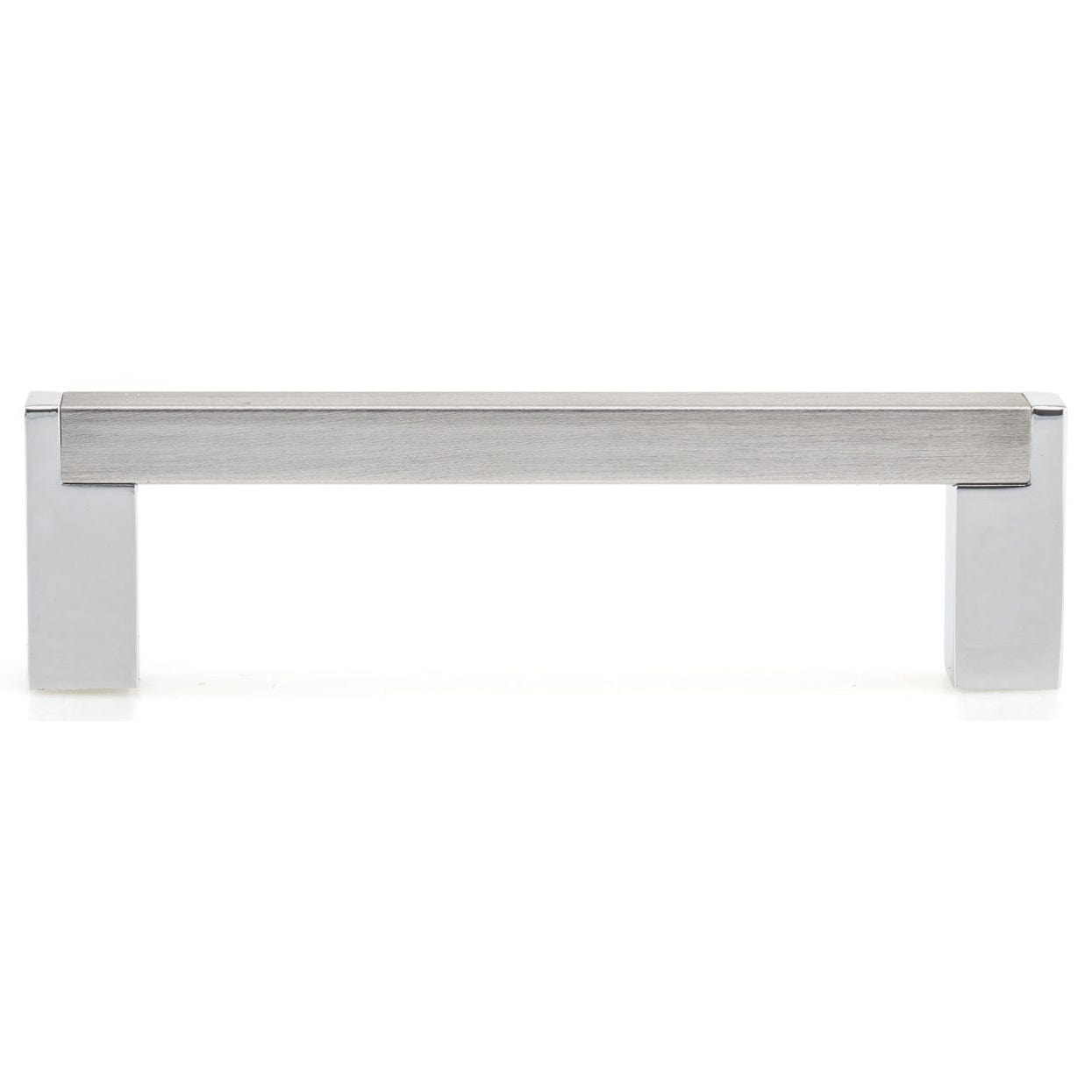 Contemporary Pull, 3-3/4" Center-to-Center, Chrome, Brushed Nickel alt 0