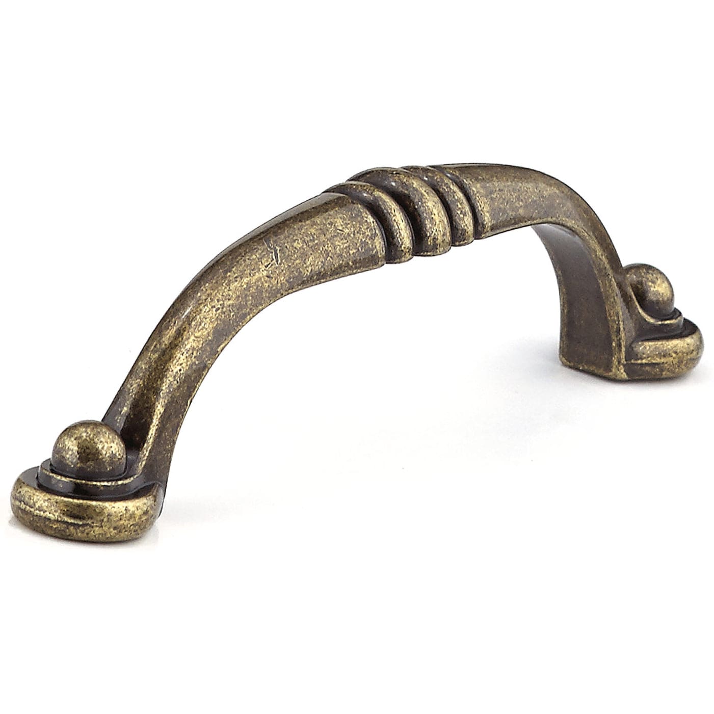 Traditional Pull, 3-3/4" Center-to-Center, Burnished Brass alt 0