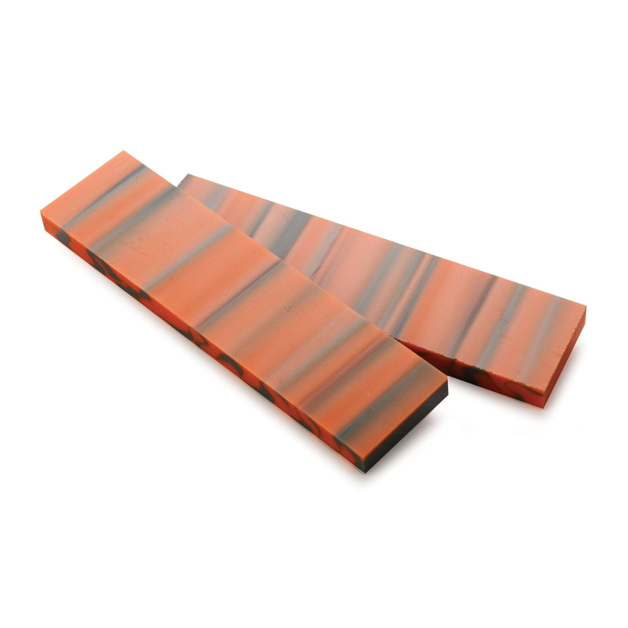 Acrylic Knife Scales - 3/8" x 1-1/2" x 6" - Orange & Gray - Pair alt 0