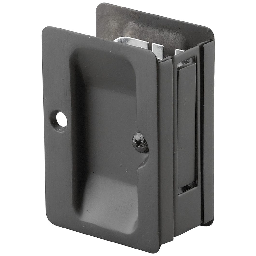 3-7/32" (82 mm) Pocket Door Pull Rectangular Black Passage alt 0