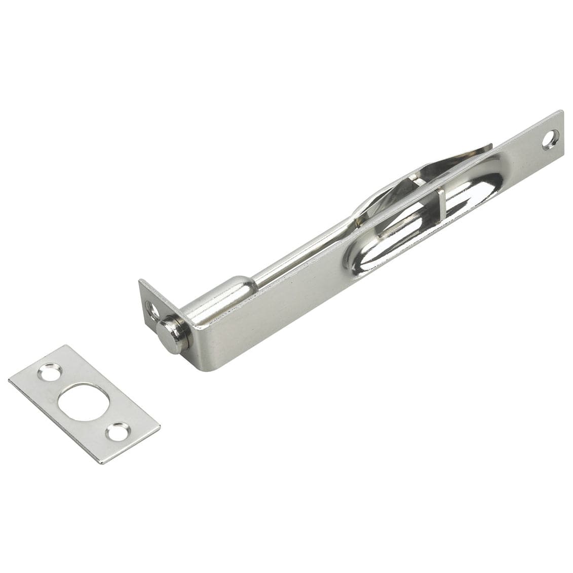 6" x 3/4" Flush Bolt Brushed Nickel alt 0