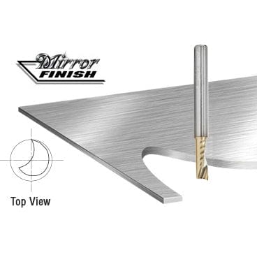 Spiral O Single Flute Aluminum Cutting Up-Cut ZrN Coated Mir alt 1