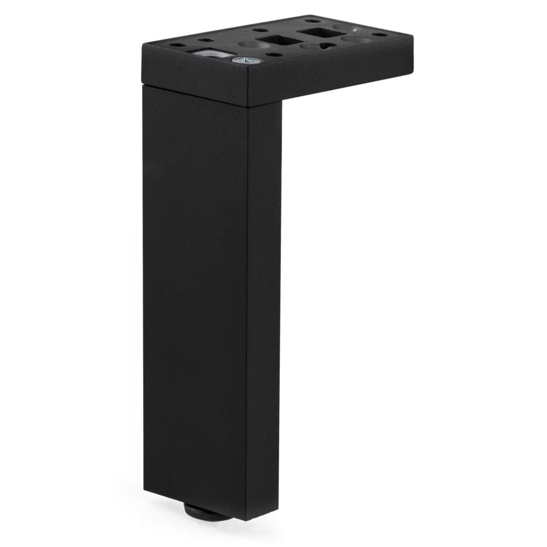 3-15/16" (100 mm) Adjustable Contemporary Versatile T or L Shaped Furniture Leg Matte Black alt 0