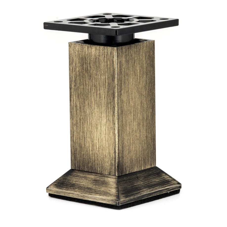 5-29/32" (150 mm) Vintage Adjustable Square Legs Rustic Brass alt 0