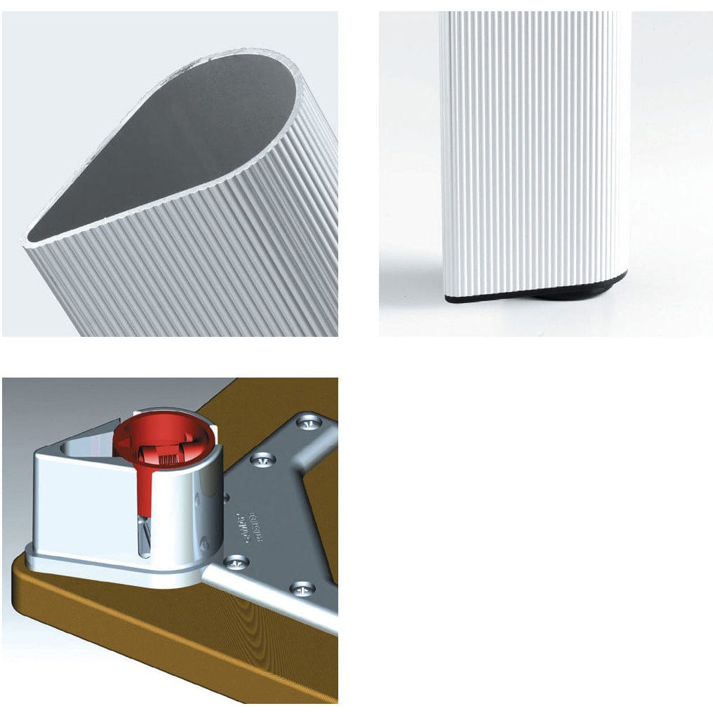 27-1/2" (698 mm) Adjustable Teardrop Design Table Leg Aluminum Pack of 4 alt 0