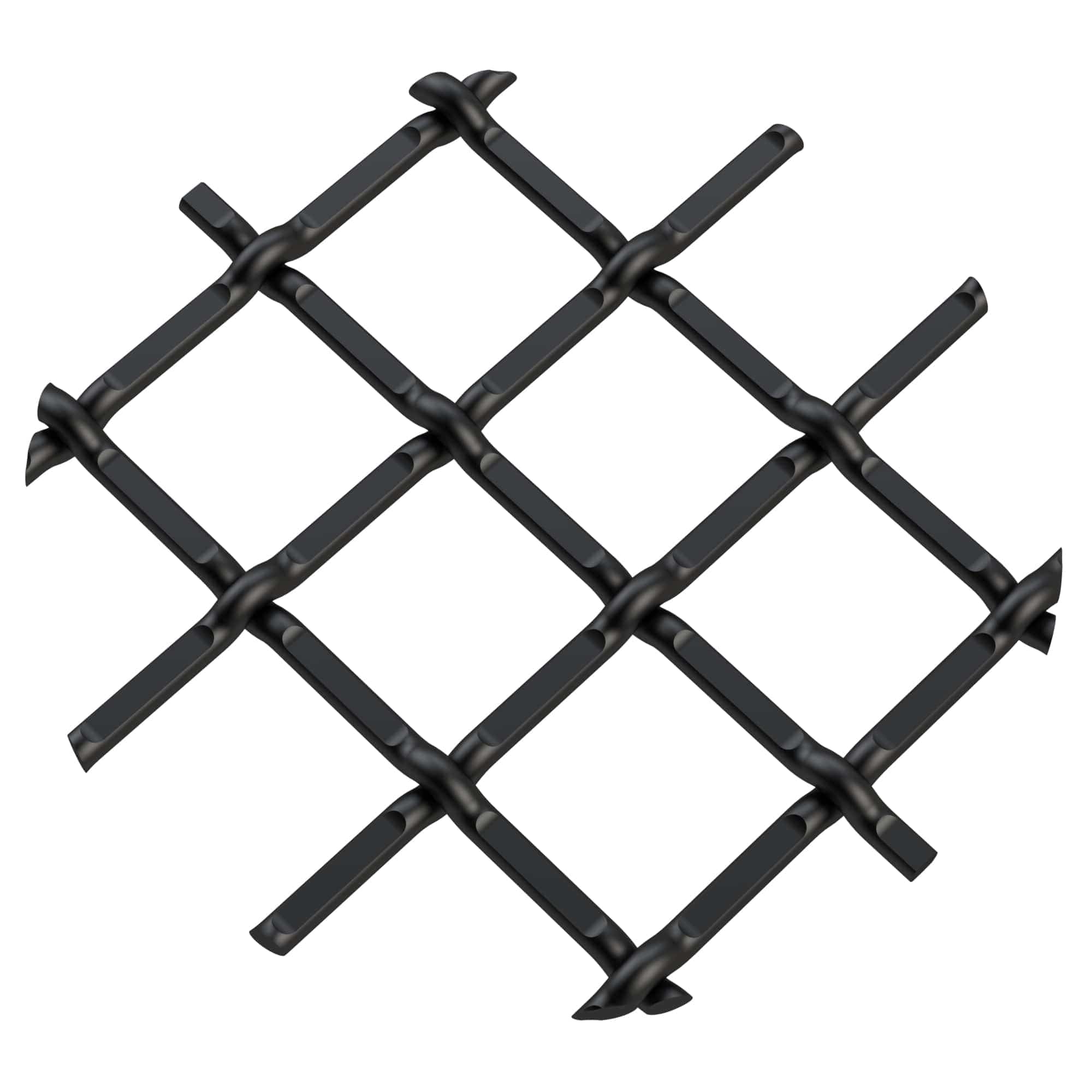 .5" Round Single Diamond Decorative Grille - Flat Black, 36" W x 24" L Sheet alt 5