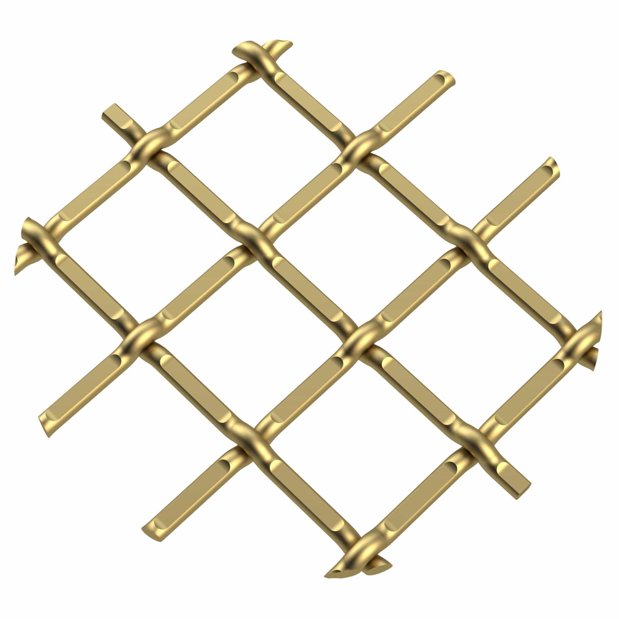 .5" Round Single Diamond Decorative Grille - Satin Brass, 36" W x 48" L Sheet alt 5