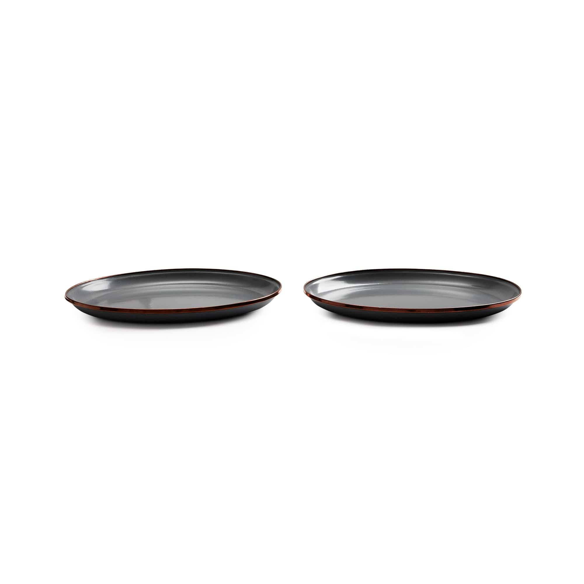 Enamel Deep Plate Set Slate Gray Indoor/Outdoor alt 0