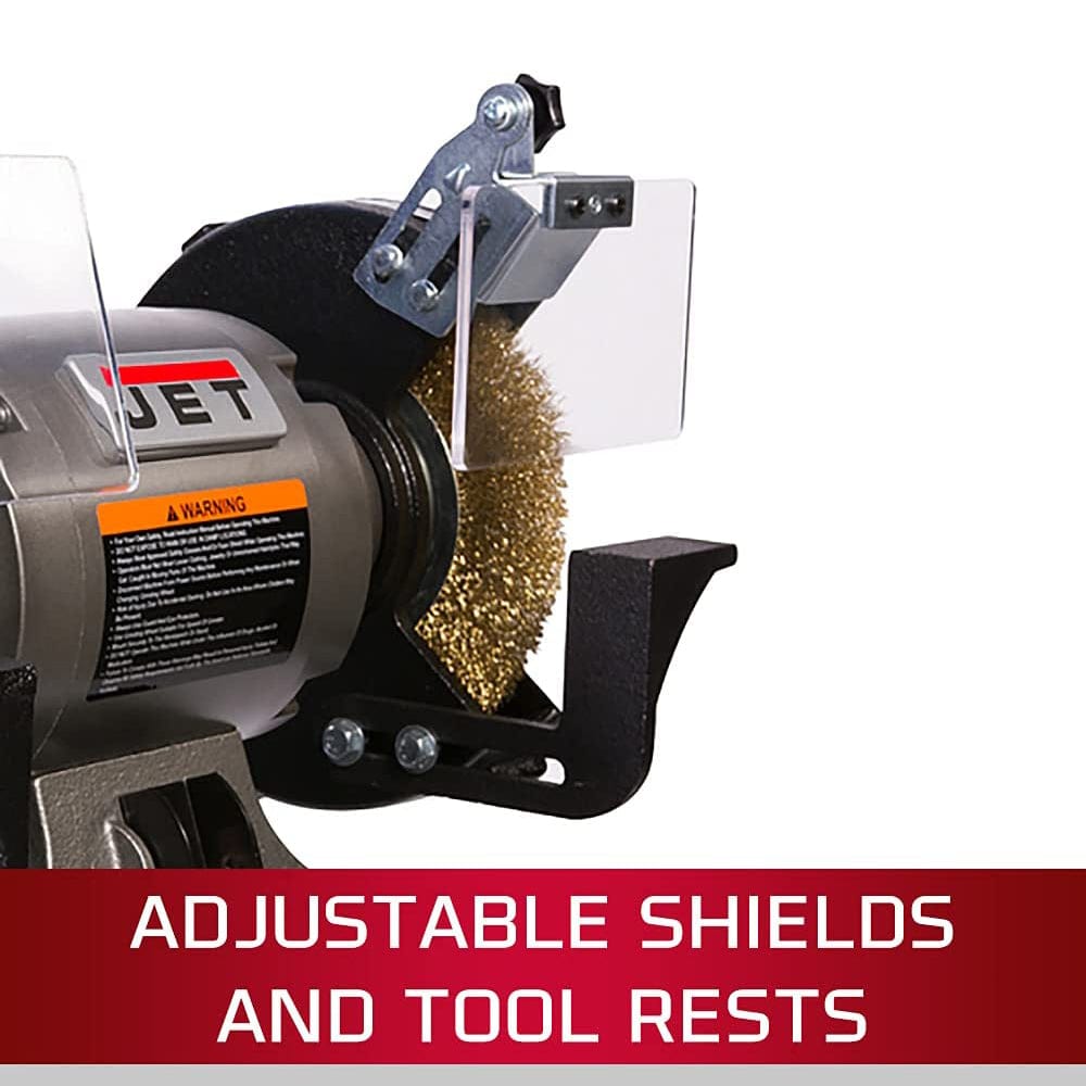 JBG-8W Shop Grinder with Grinding Wheel and Wire Wheel