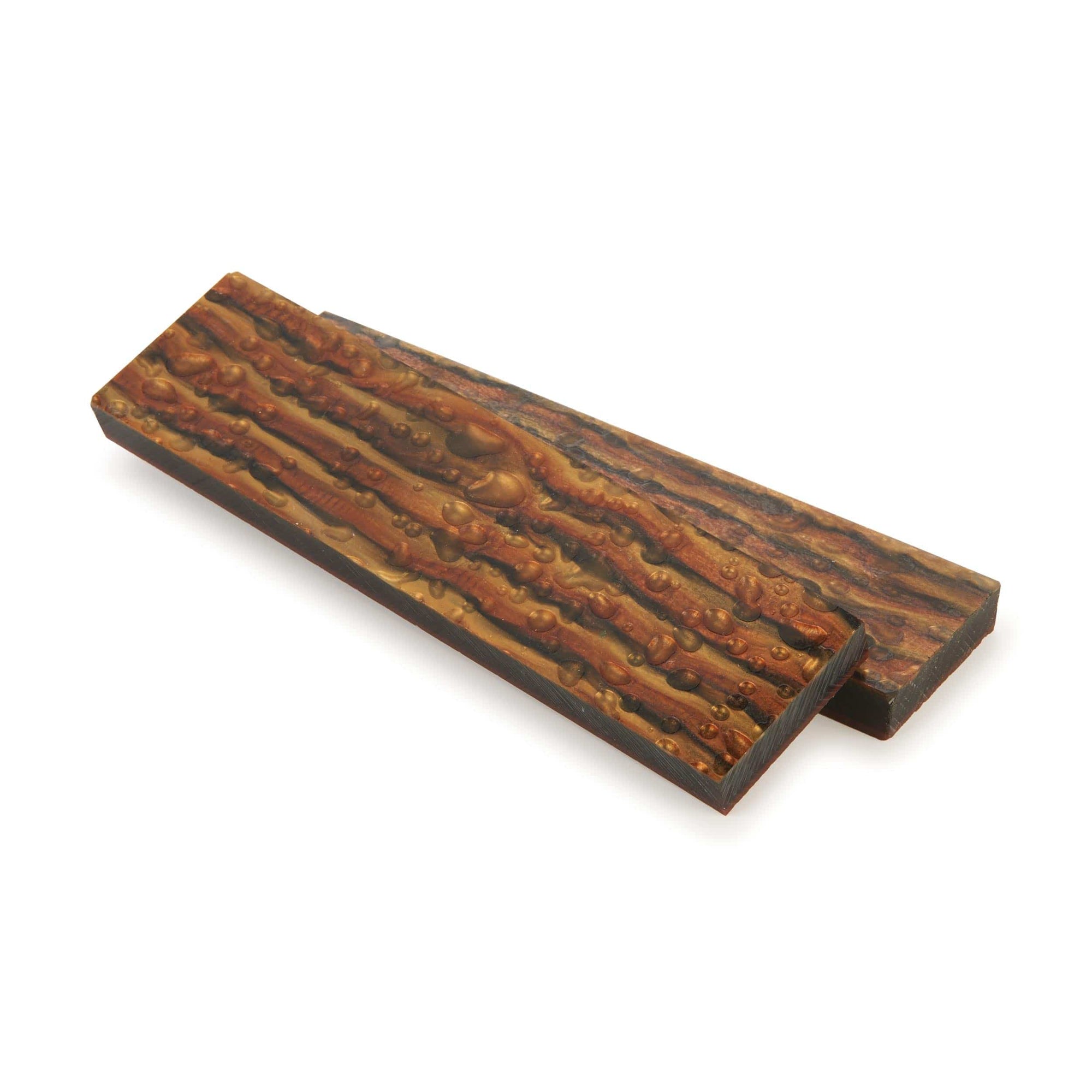 Poly Resin Knife Scales - 3/8" x 2" x 7" - Tigers Eye - Pair alt 0