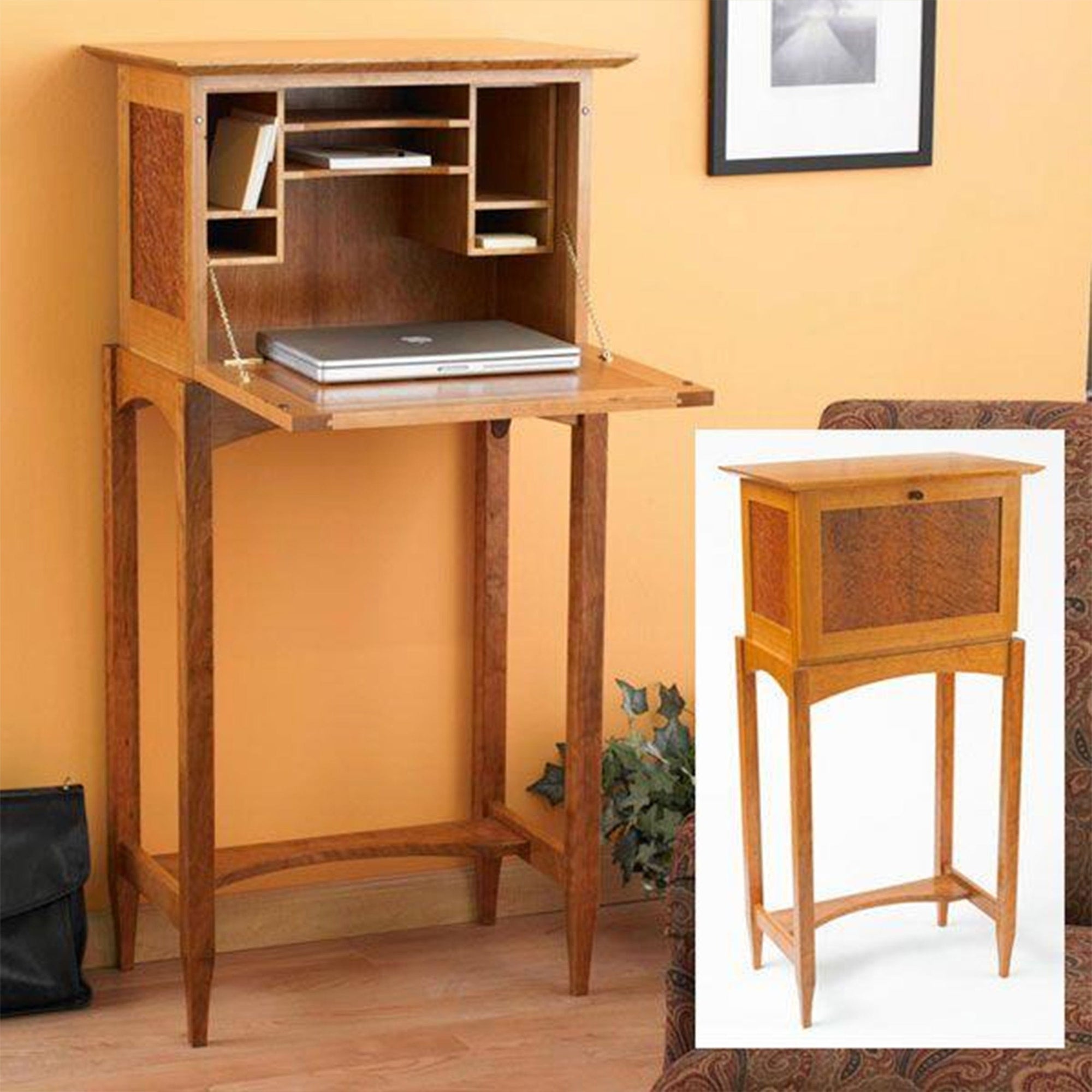 Downloadable Woodworking Project Plan to Build Drop Front Desk alt 0
