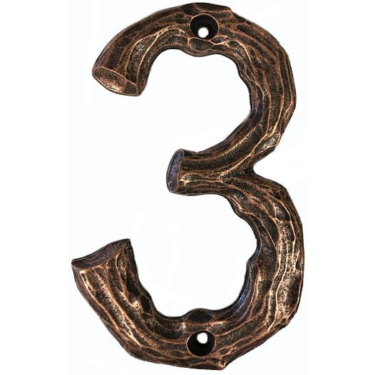 LHN3-AC Log House Number 3, Antique Copper, 1 piece alt 0