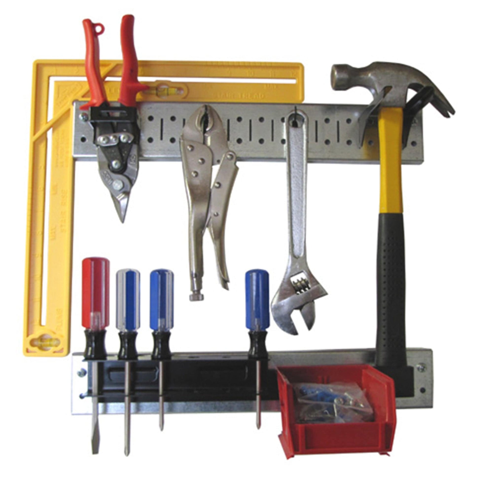 Tool Organizer Pegboard Strip Galvanized Metallic Pegboard Strip with Black Accessories alt 0