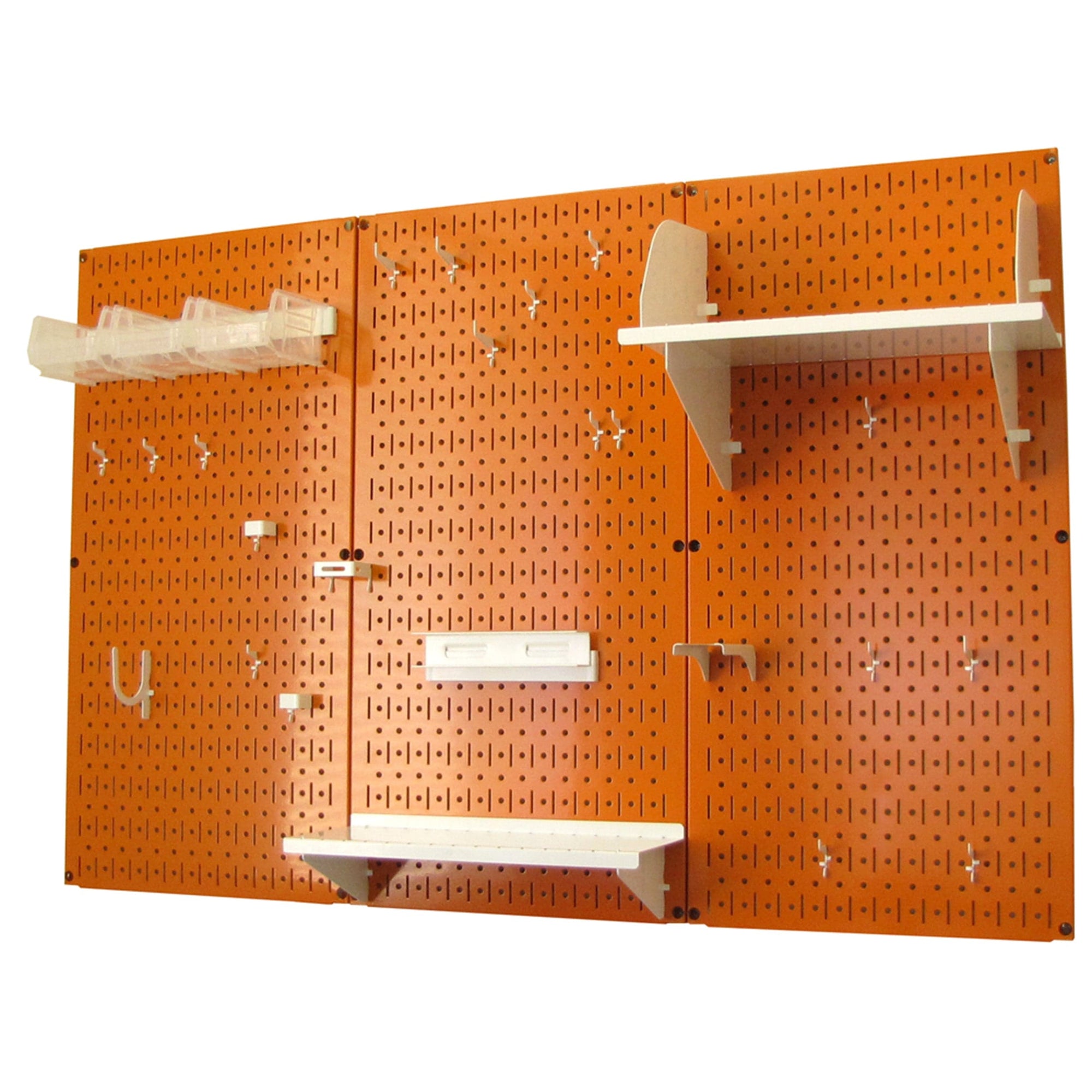 4' Metal Pegboard Standard Tool Storage Kit - Orange Toolboard & White Accessories alt 0
