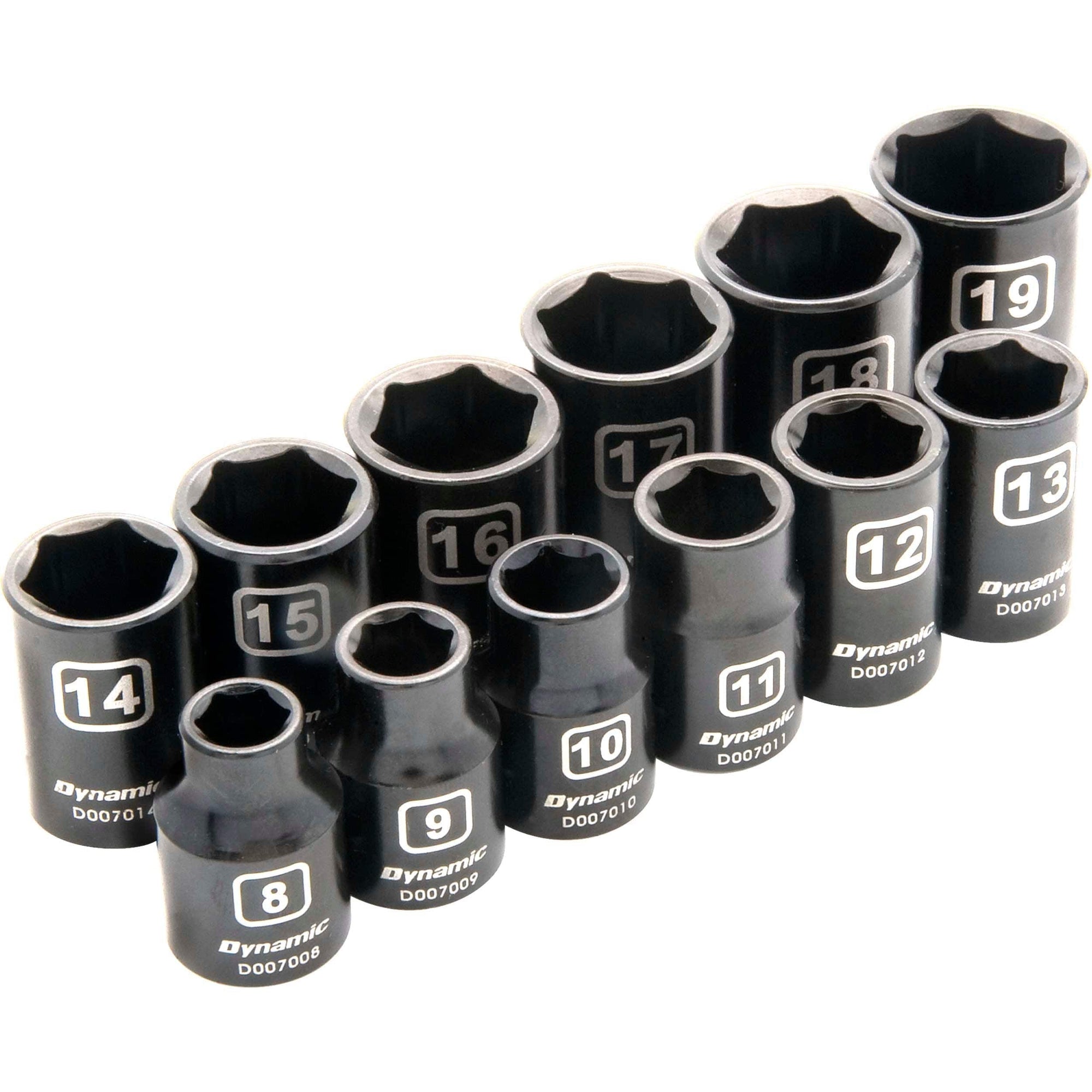 3/8" Drive 12pc 6-Point Metric Standard Impact Socket Set, 8mm - 19mm alt 0