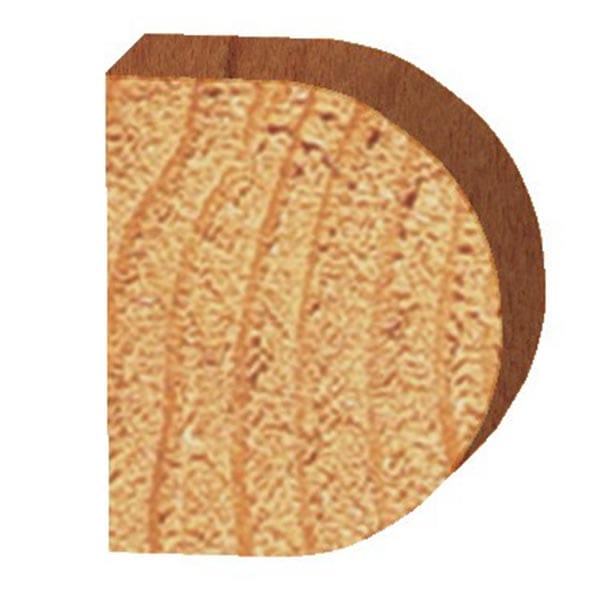 1434 Half Round (Bull Nose) Router Bit 1/2" SH 1/2" R X 1" Co X 1-1/2" CL 1-15/16" D alt 0