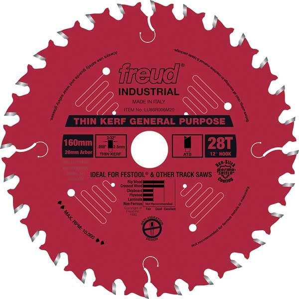 LU86R008M20 General Purpose Blade with Red Perma-Shield, 160mm diameter, 20mm arbor, 28 teeth alt 0