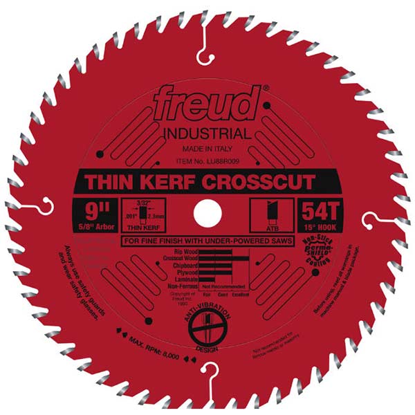 9" Thin Kerf Finish Crosscut Blade alt 0