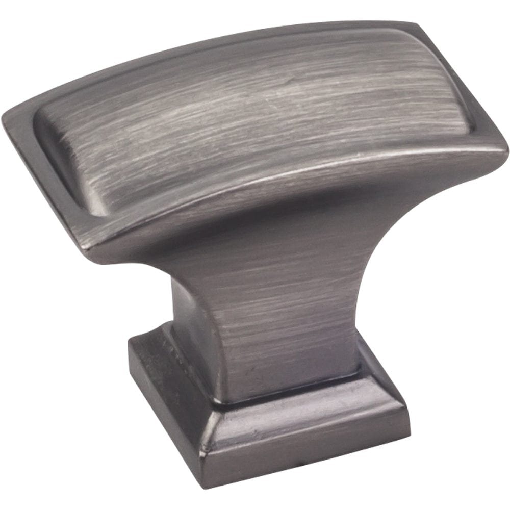Annadale Rectangle Pillow Top Knob, 1-1/2" O.L., Brushed Pewter alt 0