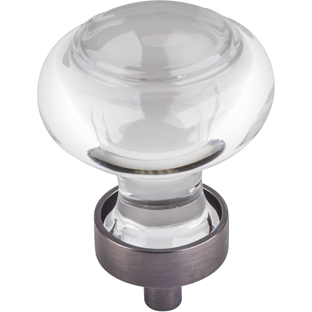 Harlow Small Button Glass Knob, 1-7/16" Dia., Brushed Pewter alt 0
