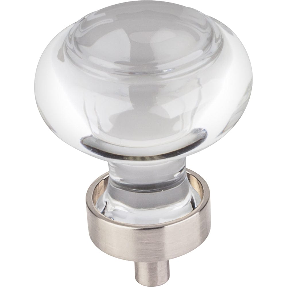 Harlow Small Button Glass Knob, 1-7/16" Dia., Satin Nickel alt 0