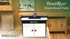 WoodRiver bench router table with mounted router in a woodworking workshop setting