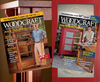 Two Woodcraft Magazine covers showing woodworking projects: an arts and crafts bookcase and a red pie safe cabinet.