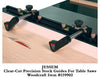 JessEm Clear-Cut precision stock guides mounted on a table saw fence for accurate cutting.