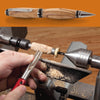 Finished custom pen after pen making on a woodworking lathe