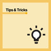 Graphic with text Tips & Tricks and an icon of a light bulb on a beige background