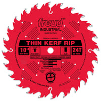 LU87R010 Circular Saw Blade 10" x 5/8" Bore x 24 Tooth Flat Top Thin Kerf alt 0