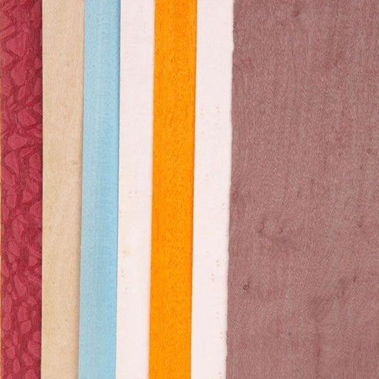 Dyed Wood Veneer - 4-1/2" to 6-1/2" Width - Wild Color - 3 Square Foot Pack alt 0