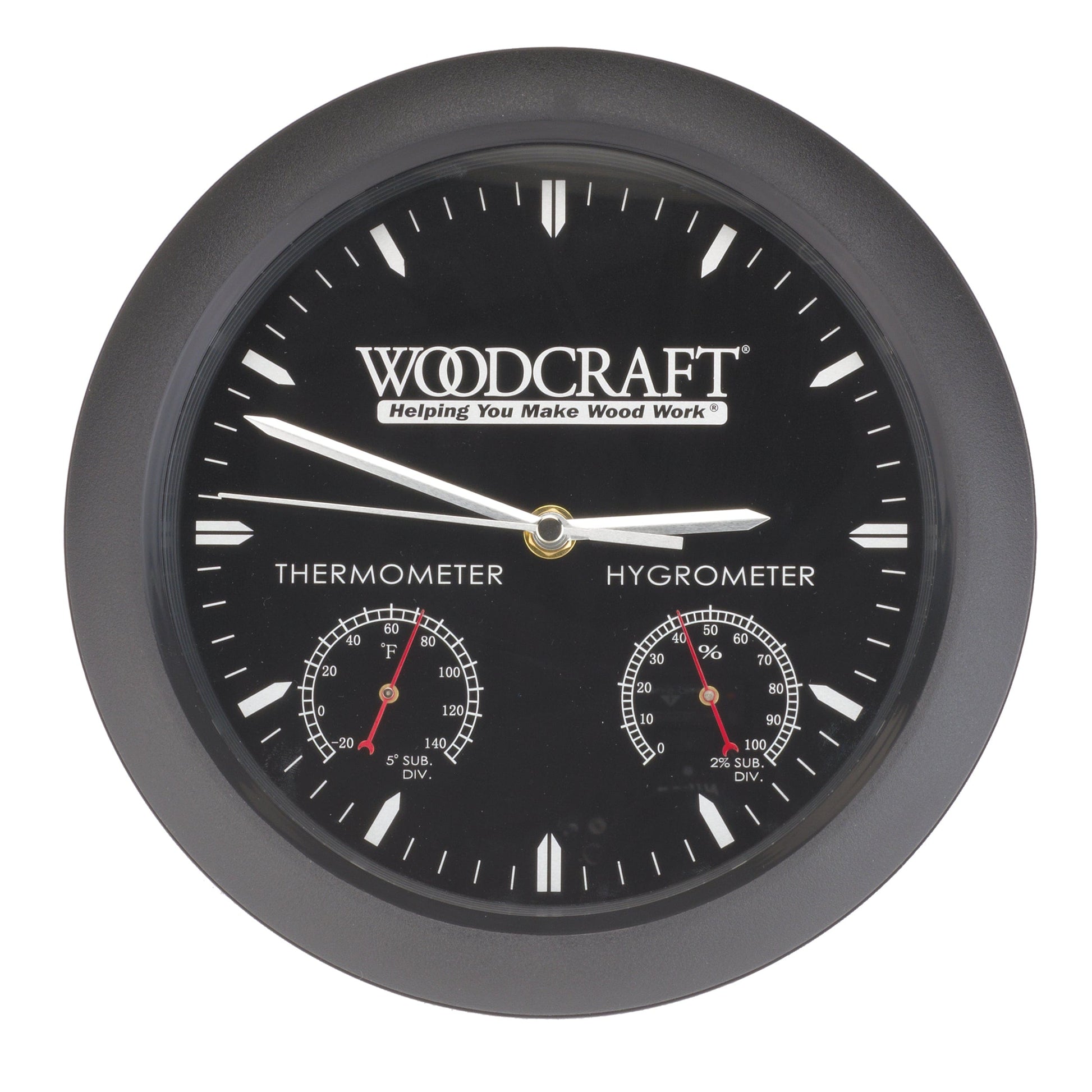Woodshop Clock with Thermometer and Hygrometer alt 0