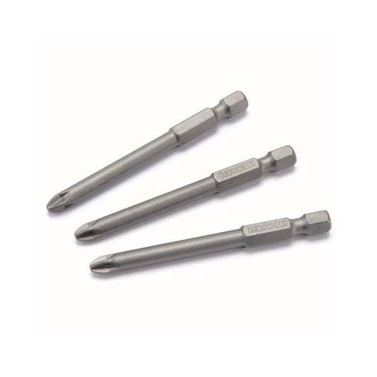 #2 Pozi Driver Bits - 2-3/4" Length - 3 Piece