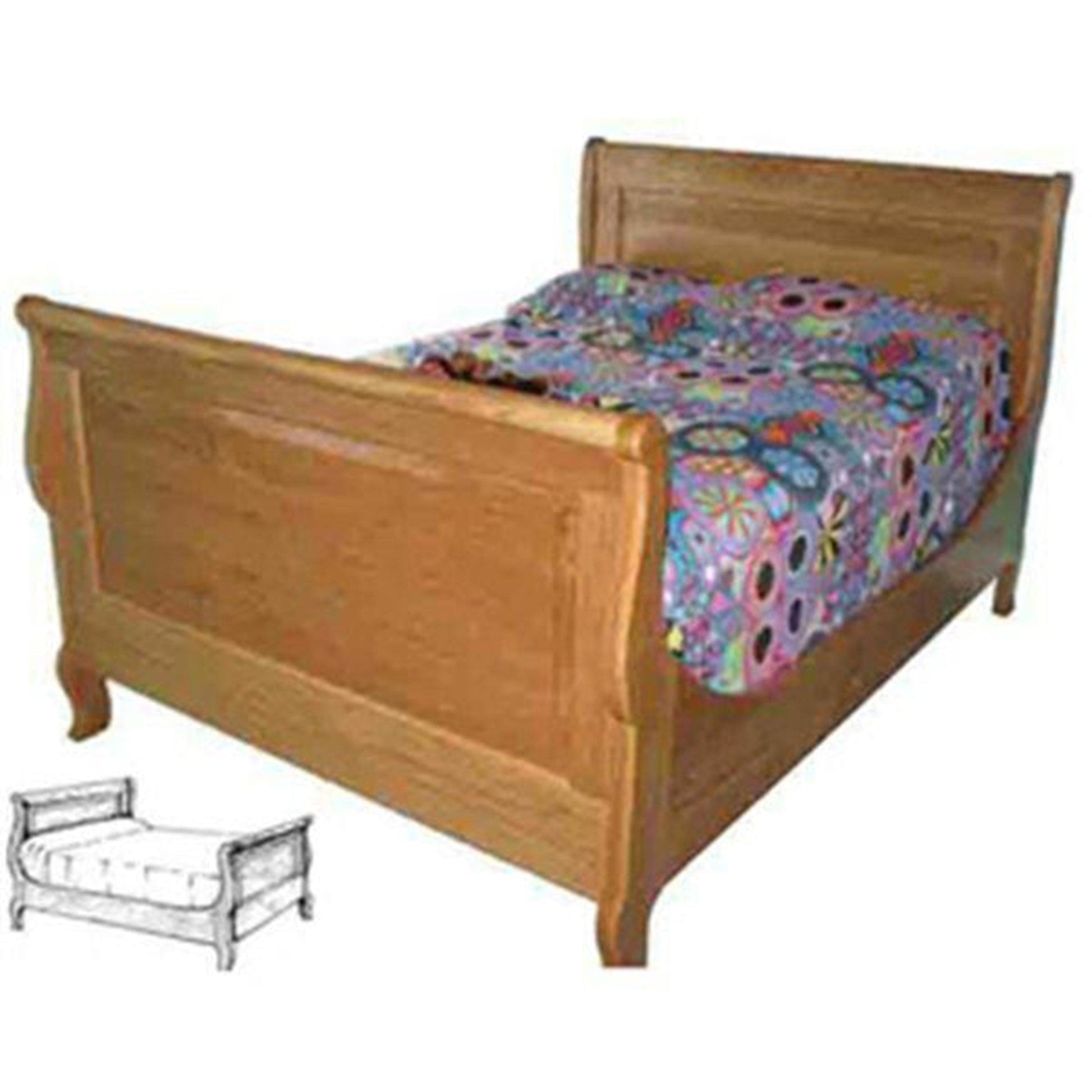 Woodworking Project Paper Plan to Build French American Sleigh Bed alt 0