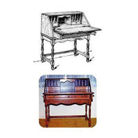 Woodworking Project Paper Plan to Build Drop Front Desk with Spindle Legs alt 0