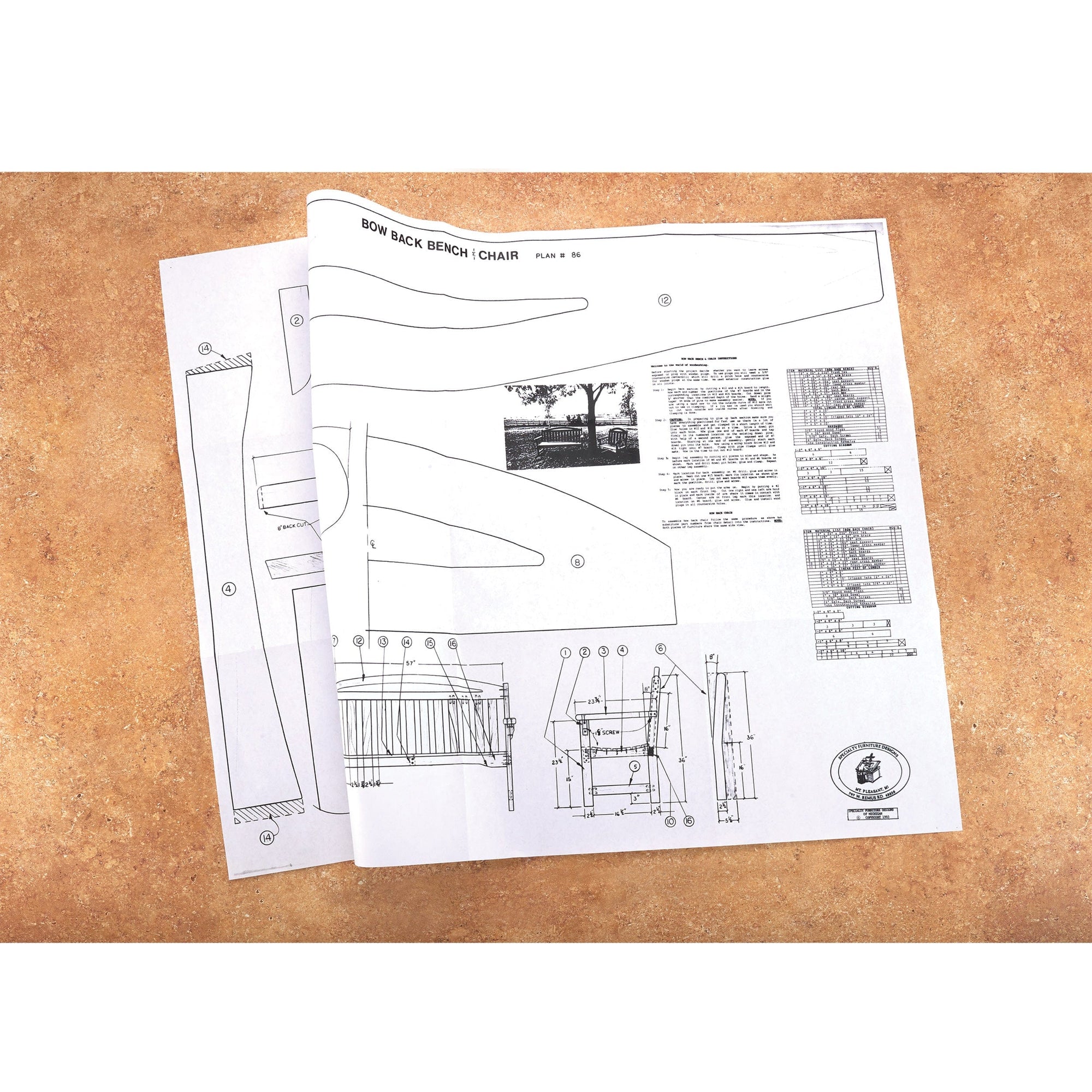 Woodworking Project Paper Plan to Build Bow Back Bench and Chair alt 0