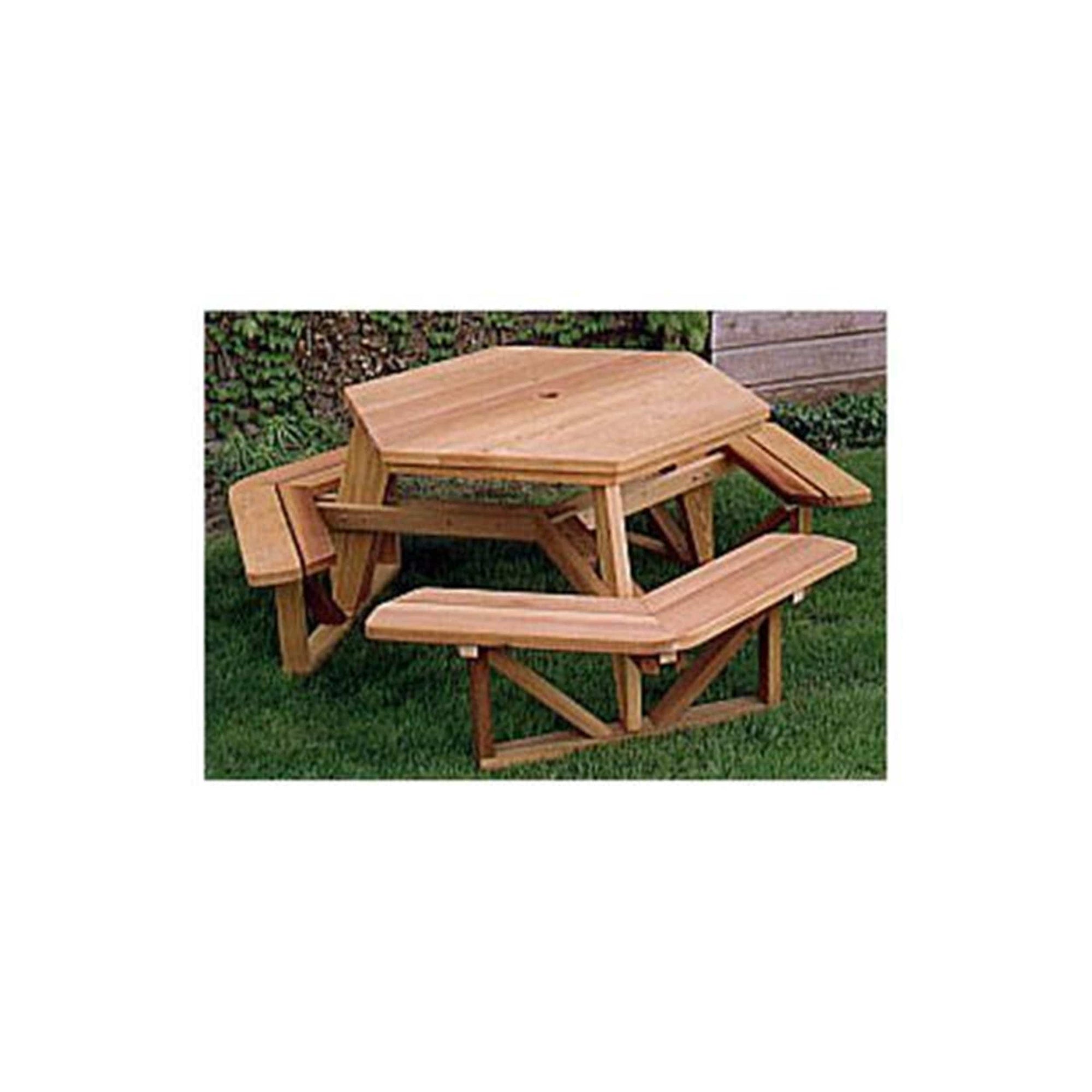 Woodworking Project Paper Plan to Build Hexagon Picnic Table alt 0